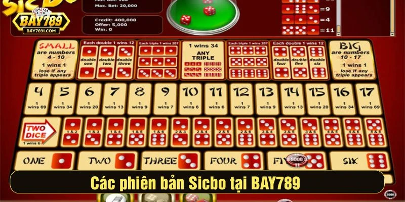 Các phiên bản Sicbo tại BAY789 